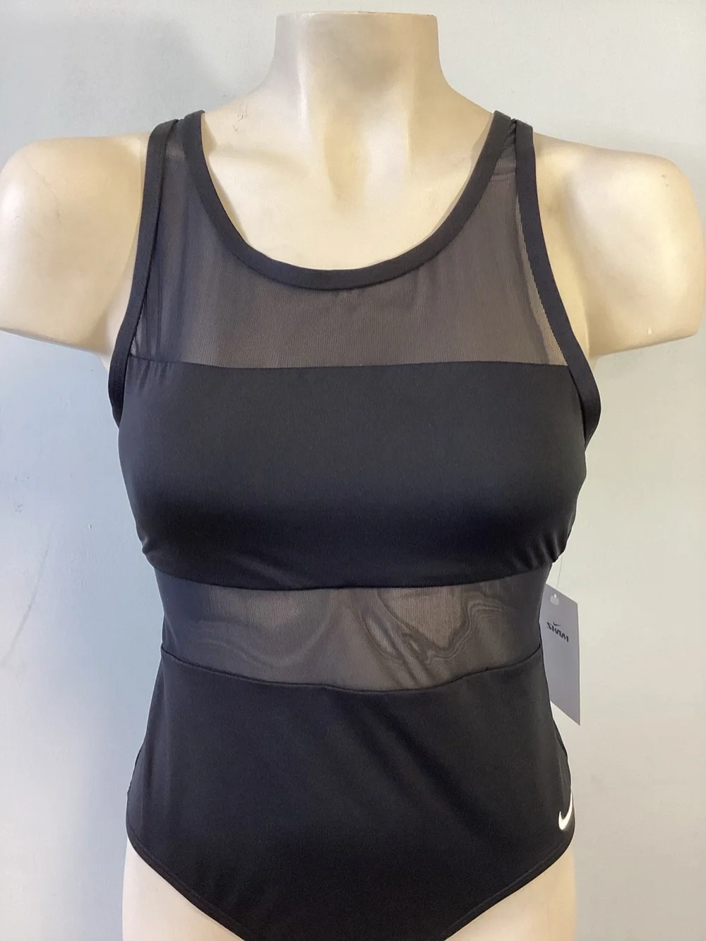 Nike Black Mesh-Panel Women's One-Piece Swimsuit